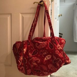 Pre Owned Red Mesa Vera Bradley weekend bag